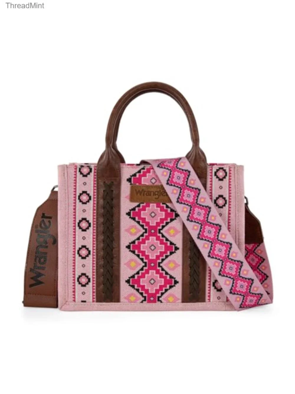 Aztec Print Hobo Tote Shoulder Bag with Guitar Strap